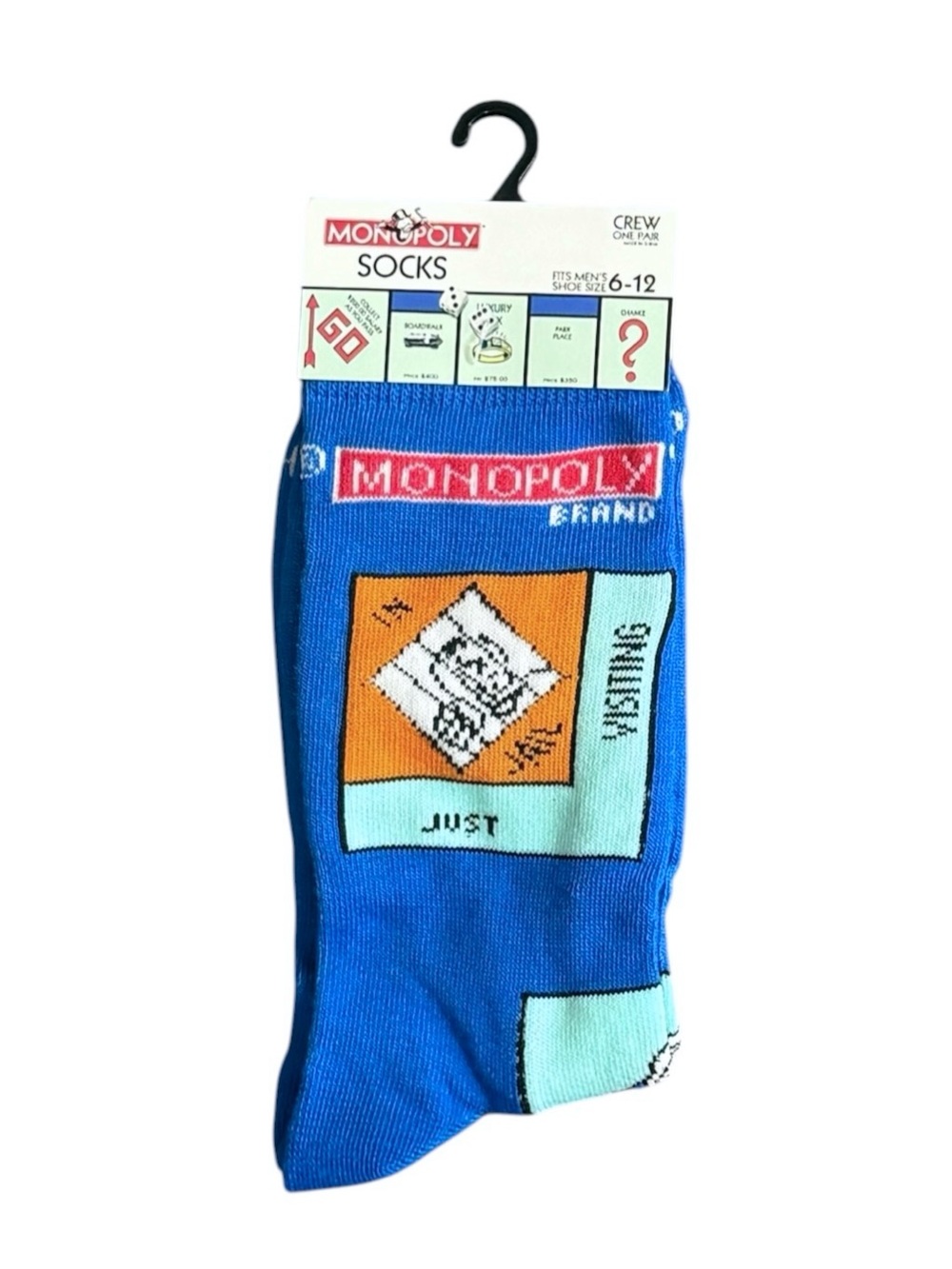 Monopoly Odd Sox Men’s Crew Socks Size 6-12 Blue Board Game NWT